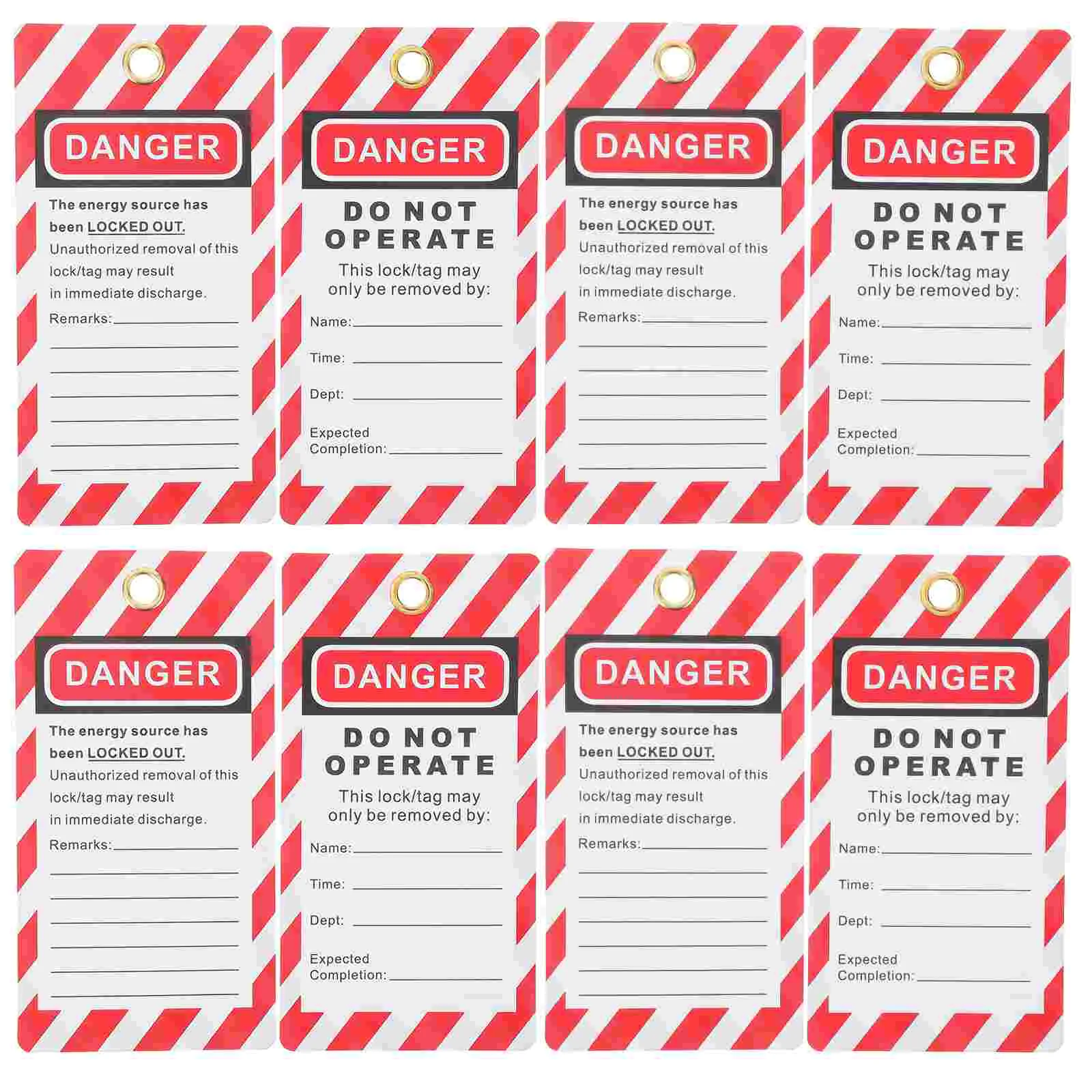 10 Pcs Safety Warning Sign Do Not Operate Hanging Tags Lockout Equipment Repair