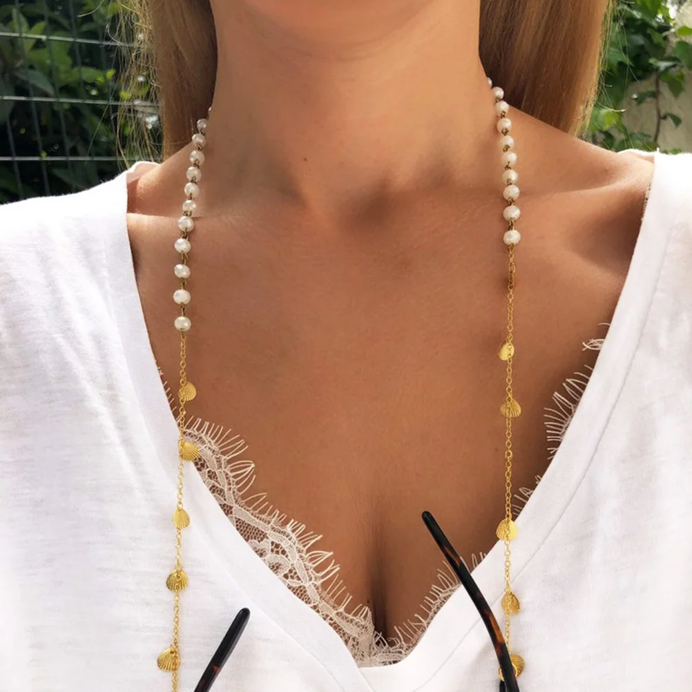 

Eyeglass Chain Anti Slip Glasses Cord Eyewear Strap for Women Golden Color Long Use Storage Case Hanging Neck Spectacles