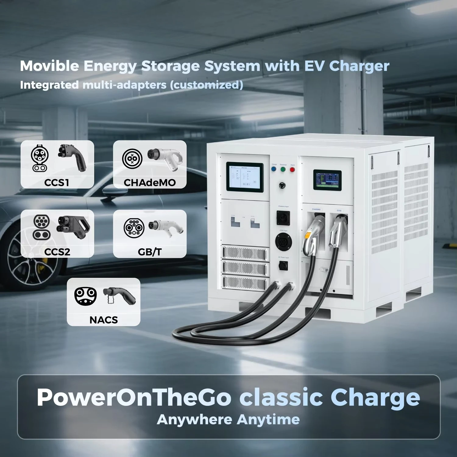 SETEC POWER PowerOnTheGo 30kWh-1MWh Level 3 Fast Portable DC EV Charger With Battery Energy Storage