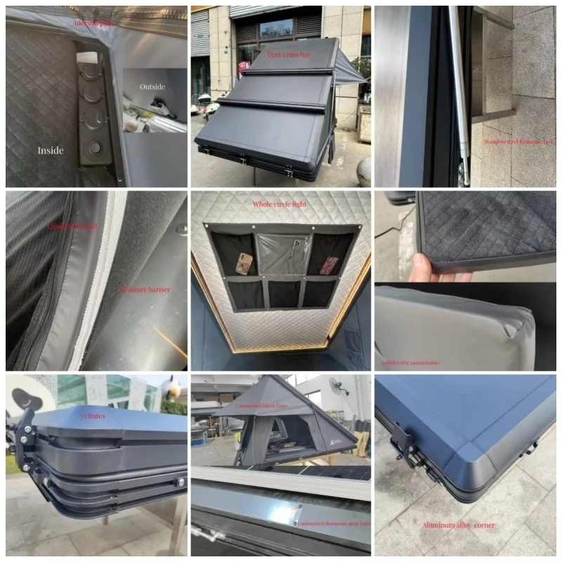 2025 جديد وصول 4x4 الطرق الوعرة هارد شل الألومنيوم خيمة مثلثة 3-4 شخص سيارة على السطح خيمة تتجه المنتج #4