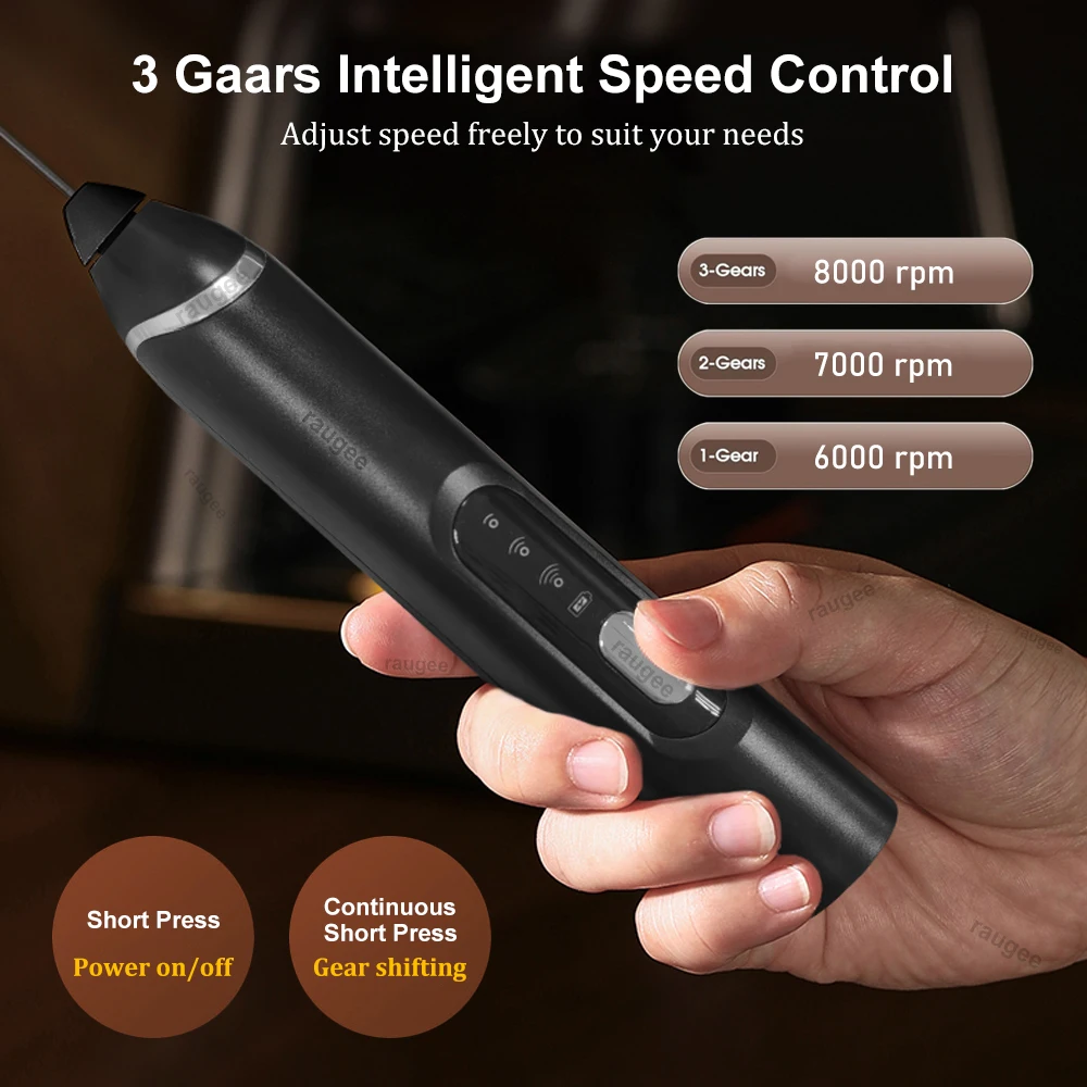 مزبد الحليب الصغير رغوة القهوة خفقت خلاط خلاط مقبض USB اللاسلكية خافق البيض النمام صانع القهوة كابتشينو #3