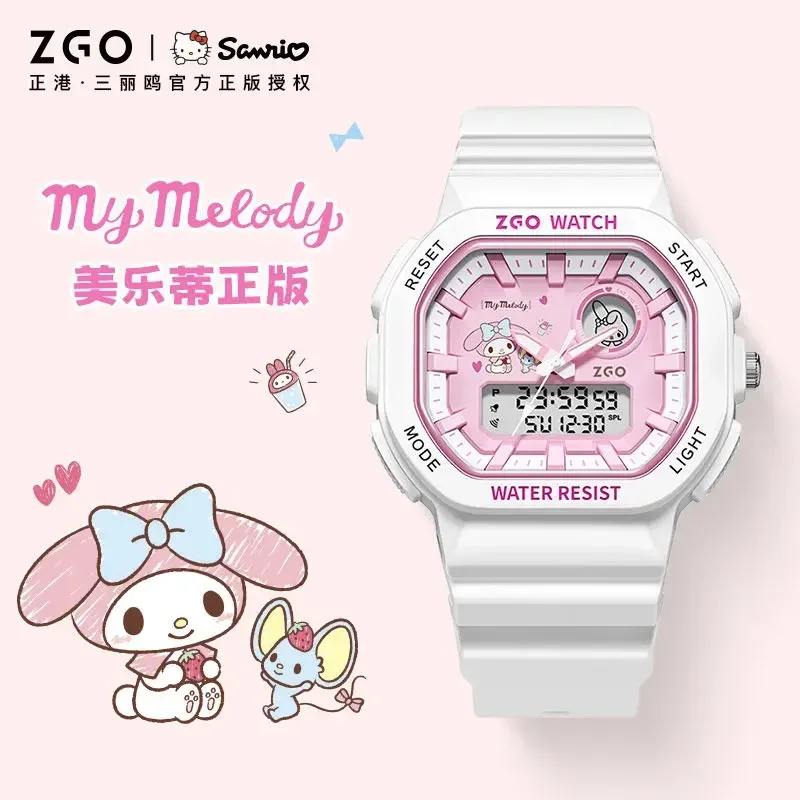 ZGO Sanrio Series Melody Watches Ins Wecker Leuchtende wasserdichte elektronische Uhr Geburtstagsgeschenke