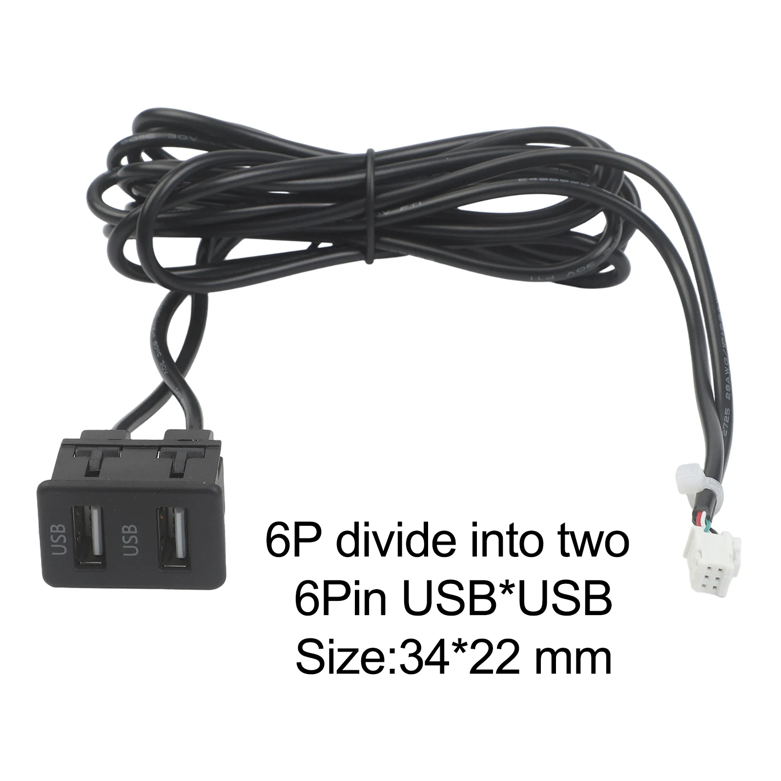 5V Car Navigation Machine 6 Pin To USB Audio Input USB For Port Panel Interface Flush Mount 150cm USB Extension Adapter Cable