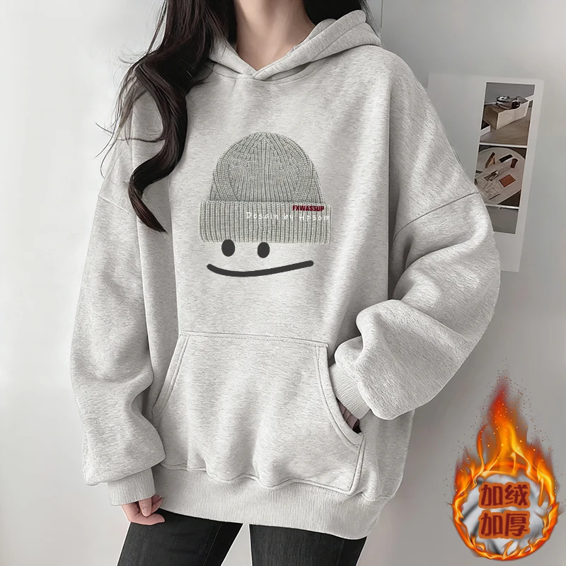 

plus Size Hoodie Sweatirt ex Thiened Fce Pure Cotton Autumn Winter Casual Comfortable Anti-Deformation Sweatirt