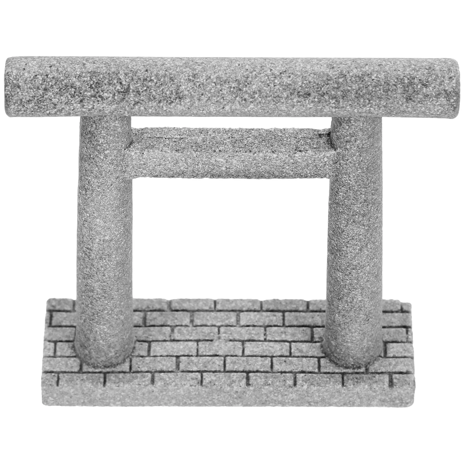 

1pc Vivid Detail Stone Statue Japanese Style Rustic House Gate House Mini Gate Prop Prop Durable Outdoor Decor