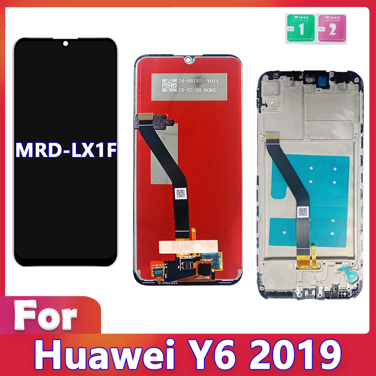 For Huawei Y6 2019 LCD Display JAT-LX1 Touch Screen For Huawei Y6 Prime 2019 Honor 8A LCD Replacement Parts With Frame