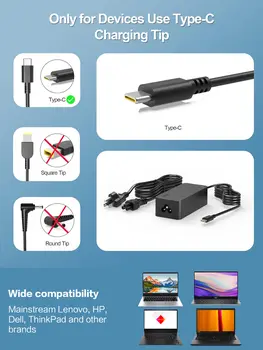 Nabíječka Reletech 65W USB-C pro notebooky, napájecí adaptér pro Lenovo ThinkPad, HP, Chromebook, Yoga, Dell, ASUS, Acer typu C, rychlý napájecí adaptér 10 nejlepší prodej Napájecí adaptér USB-C - №10