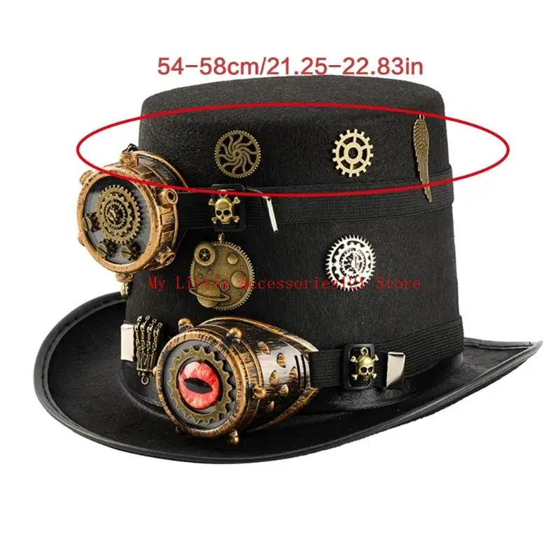 زي Steampunk لنظارات الرأس أحادية العين، ملحقات قرصان الهالوين، قبعة الحفلات تحت عنوان للرجال والنساء #6