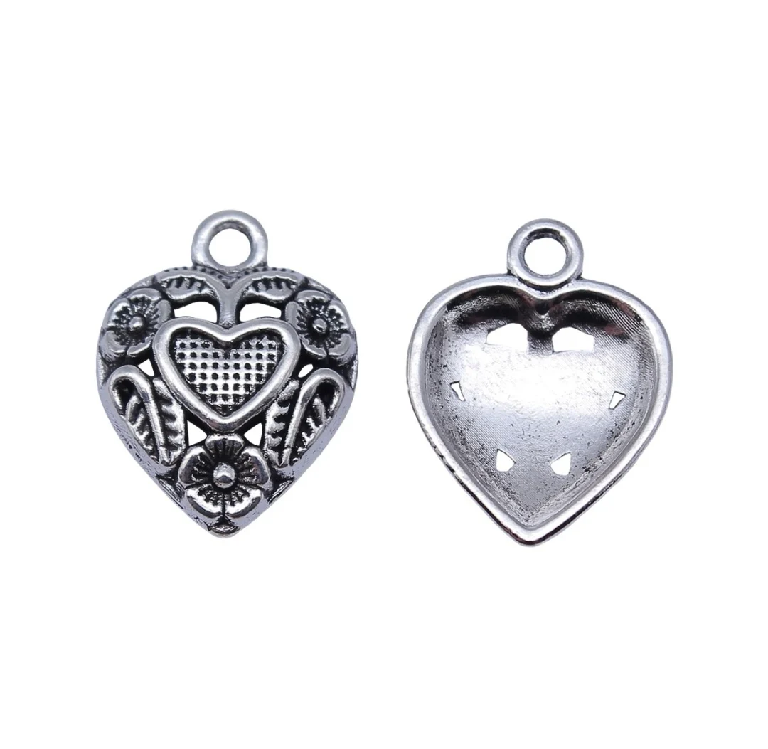 25pcs 18x14mm Zinc alloy metal tibetan silver plated charm T1490 for jewelry making