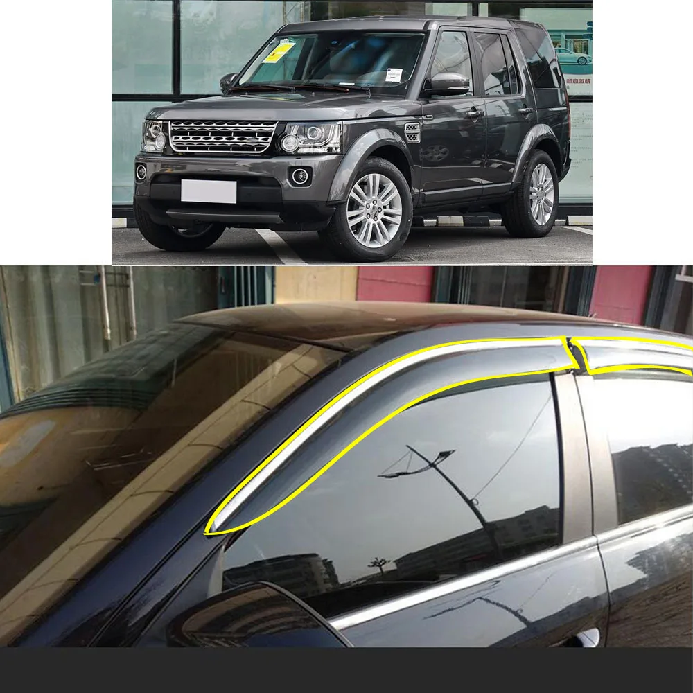 

Sticker Plastic Window Glass Wind Visor Rain/Sun Guard Vent For LAND ROVER Discovery 3/4 LR3 LR4 2004 2005 2006-2010 2011-2016