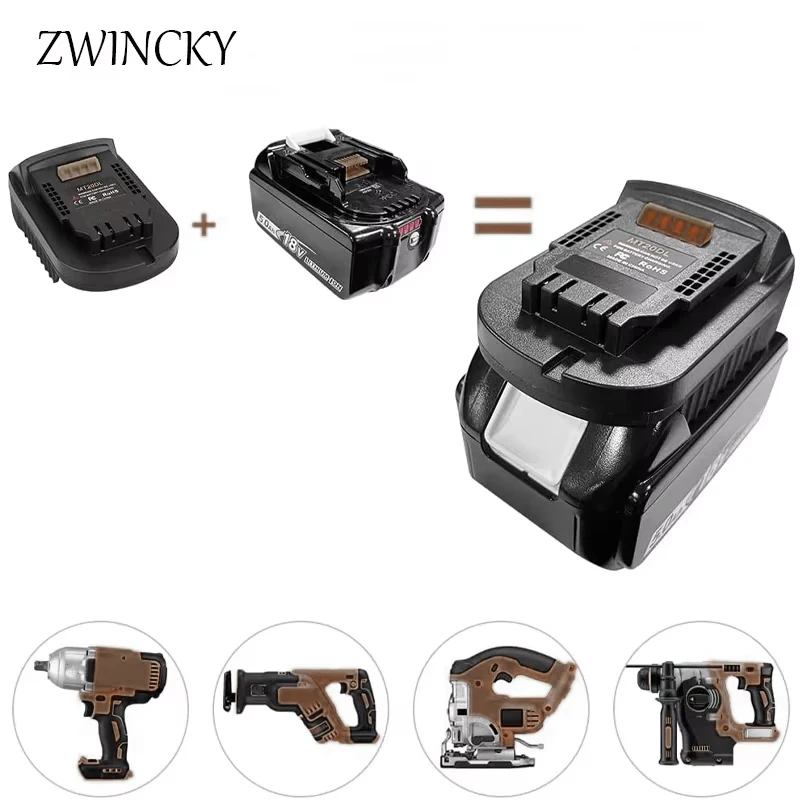 Adaptador de batería Mt20Dl para Makita, interruptor de 18V para Dewalt, herramientas de 18V y 20V para Makita Bl1830, Bl1860, Bl1815, batería de