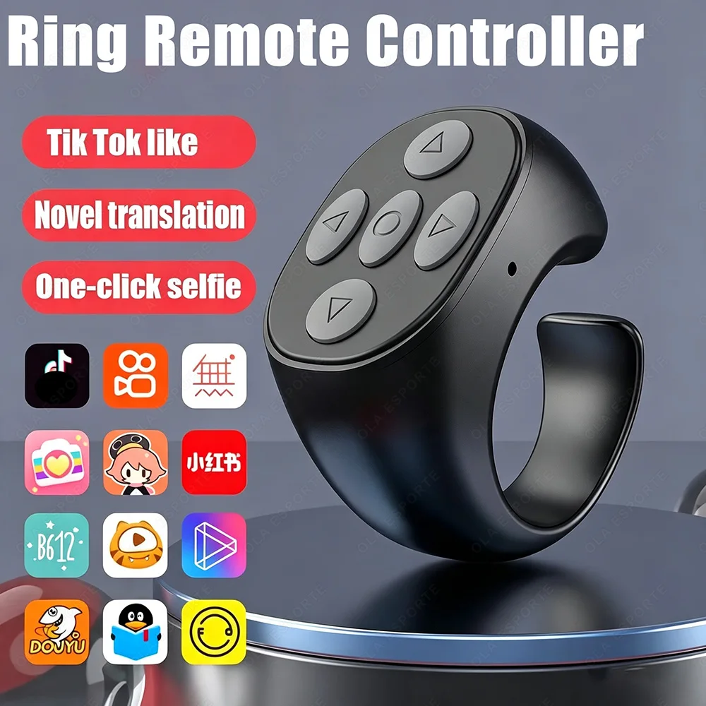 Smart Fingertip Ring Remote Control Automatic Page Turner Browsing Mouse Wireless BT For Mobile Selfie Mice Selfie Video R12