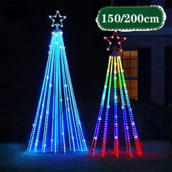 1.5/2m Controlchristmas Light NEW LED Christmas Tree Indoor Outdoor Decoration Metal Ring Led String Light Decorative Light