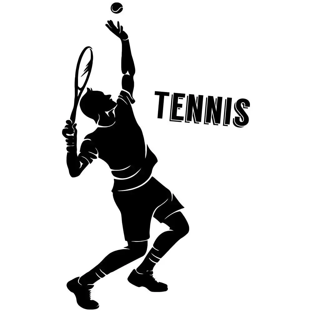 1 pc Tennis Player Play Tennis Home decor Wall Sticker Pvc Wall Stickers Wall Art Wallpaper For Home Decor Living Room Bedroom