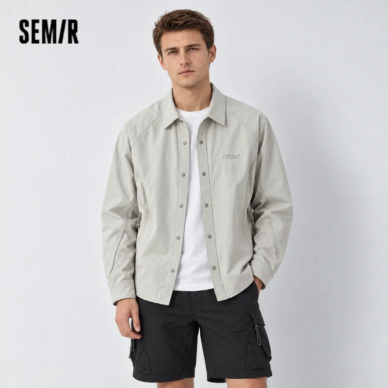 Semir Men Jacket UV Protection UPF50 Lightweight Mesh Patchwork Thin Outdoor Casual Style Autumn Sun Shirt 2026