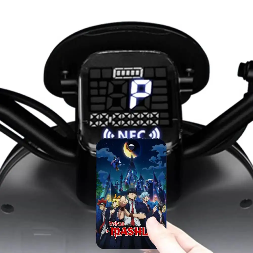 MASHLE Anime Japan Rectangle ID Card Case Keychain Access Card Bag Key Tag Ring Leather Card Holder Key Ring Access