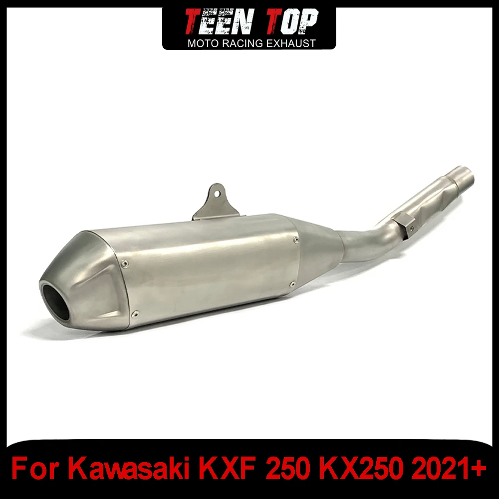 For Kawasaki KXF/KX 250 Exhaust Slip On Systems 2021+ Motorcycle Exhaust Escape Steel Moto Front Link Pipe Muffler Connector