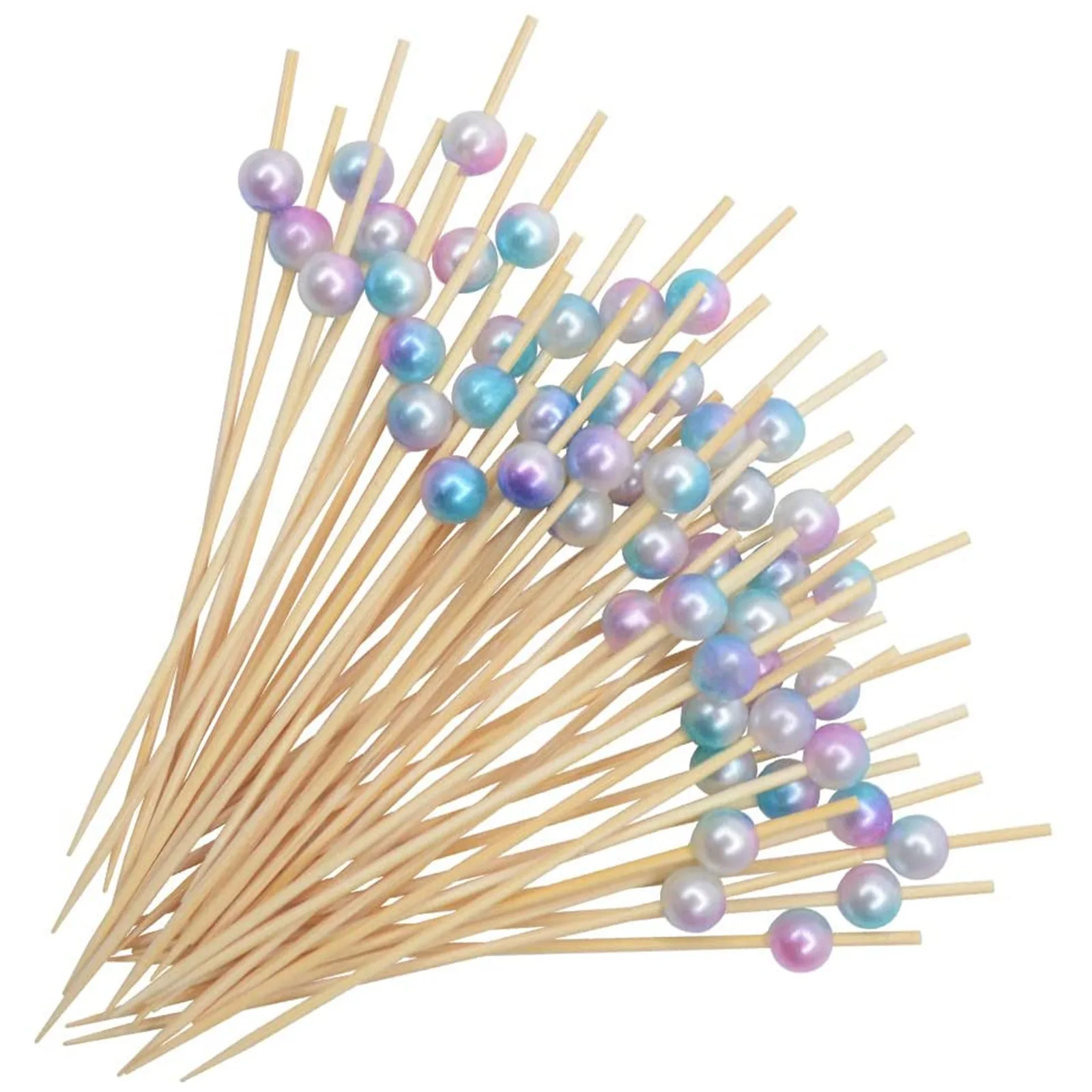 100 Count Cocktail Picks for Appetizers Elegant For Rainbow For PEARL Design Toothpicks for Parties and Events
