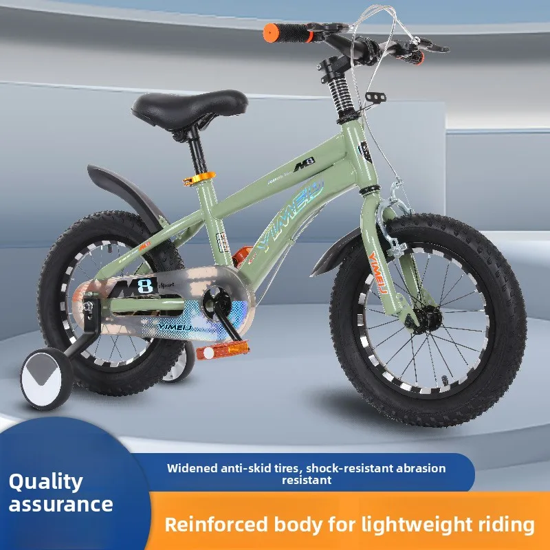 

Kids Bicycle 14 16 18 Inch Adjustable Learning Pedal Bike for Boys Girls 3 6 9 Years Durable Bicycle Auxiliary-wheel Bicycle