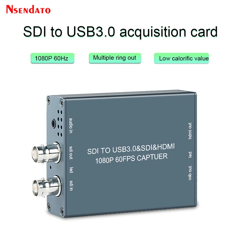 

SDI to USB3.0 1080p 60FPS HDMI SDI USB Video Capture Card HDMI to USB3.0 Video Recording Box adapter Dongle Game Live Streaming