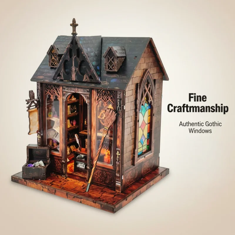 Ouzey 3d construção de madeira diy casas em miniatura pequeno construtor adulto quebra-cabeça trompetista modelo kit forma brinquedo