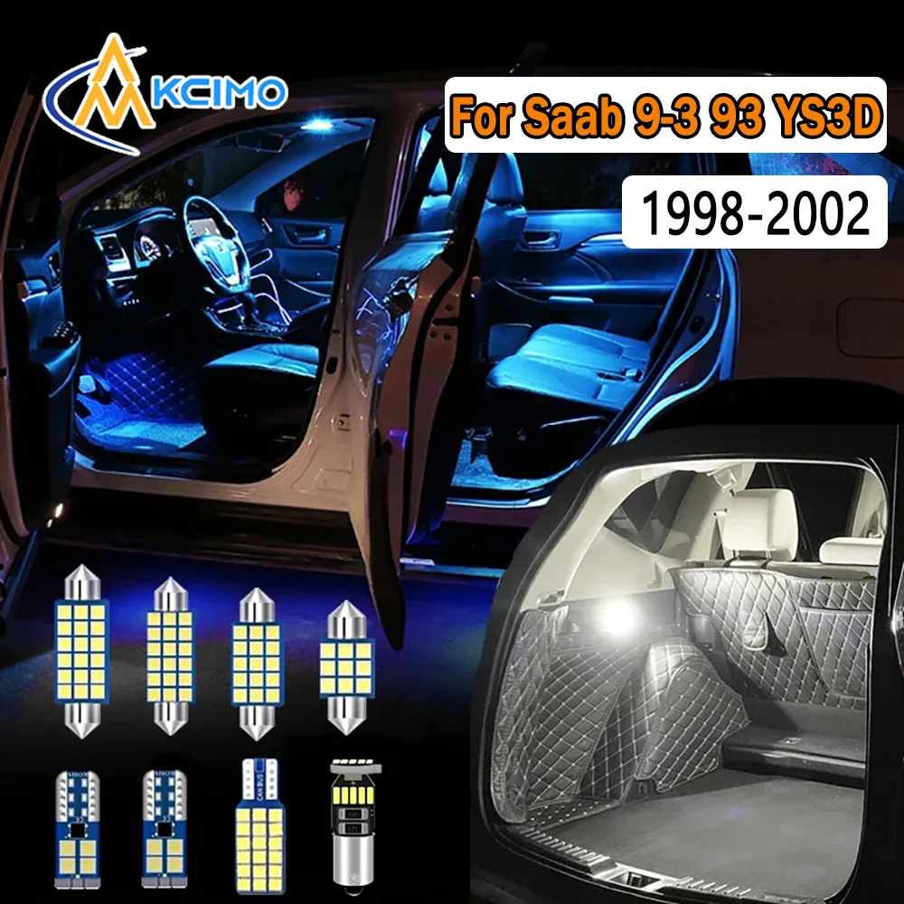 

Canbus LED Interior Light Kit For Saab 9-3 93 YS3D Sedan Saloon 1998-2002 Bright Dome Map Door Lights Easy Install Bulbs Set