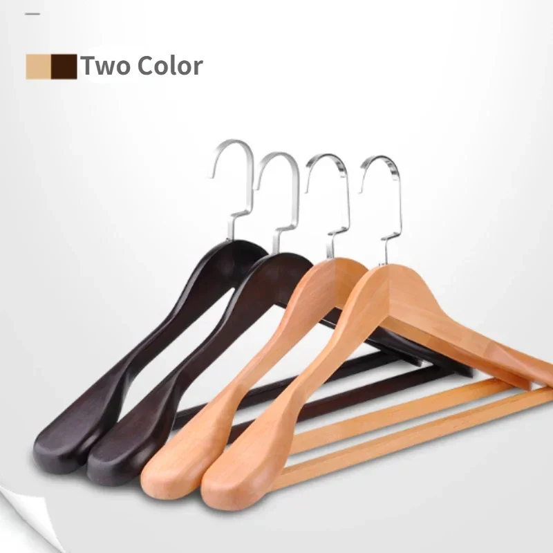 Premium Suit Hanger 4 Pack,Wide Shoulder Smooth Finish Wooden Clothes Hangers,Heavy Duty Rack for Closet,Clothing Store,Display