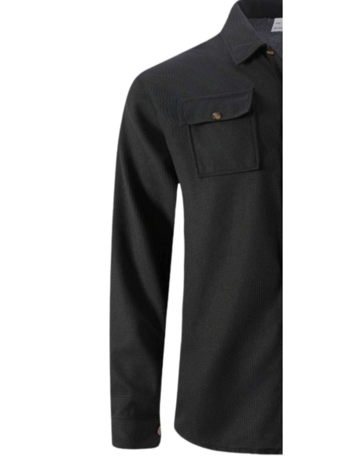 Ensemble deux pièces pantalon gaufré à manches longues, couleur unie, double poche, cardigan boutonné, chemise, nouvelle collection automne