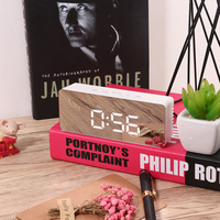 1Pcs Hd Mirror Alarm Clock LED Large Digital Display Snooze Function Night Mode Temperature Reading USB Cable Home Office Decor