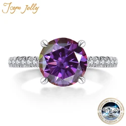 JoyceJelly 2CT 3CT Portuguese Cutting Moissanite Ring S925 Sterling Silver Female Luxury Wedding Bands Fine Jewelry For Women