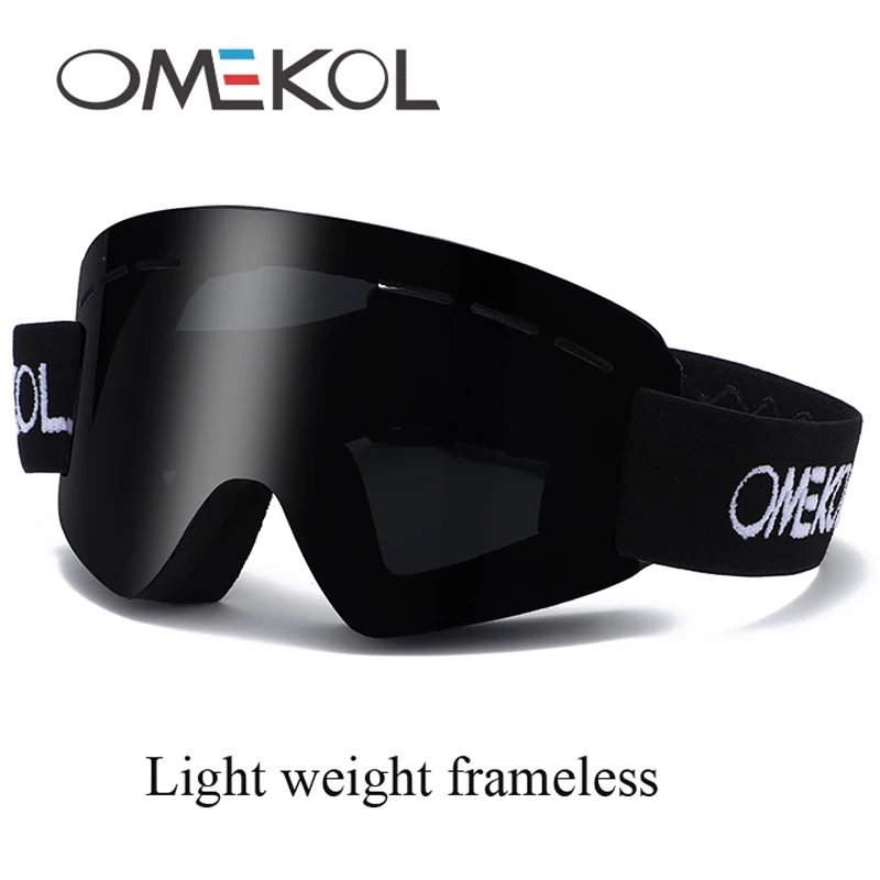 نظارات تزلج OMEKOL بدون إطار خفيفة الوزن ومضادة للضباب، قناع على الجليد على الجليد #4