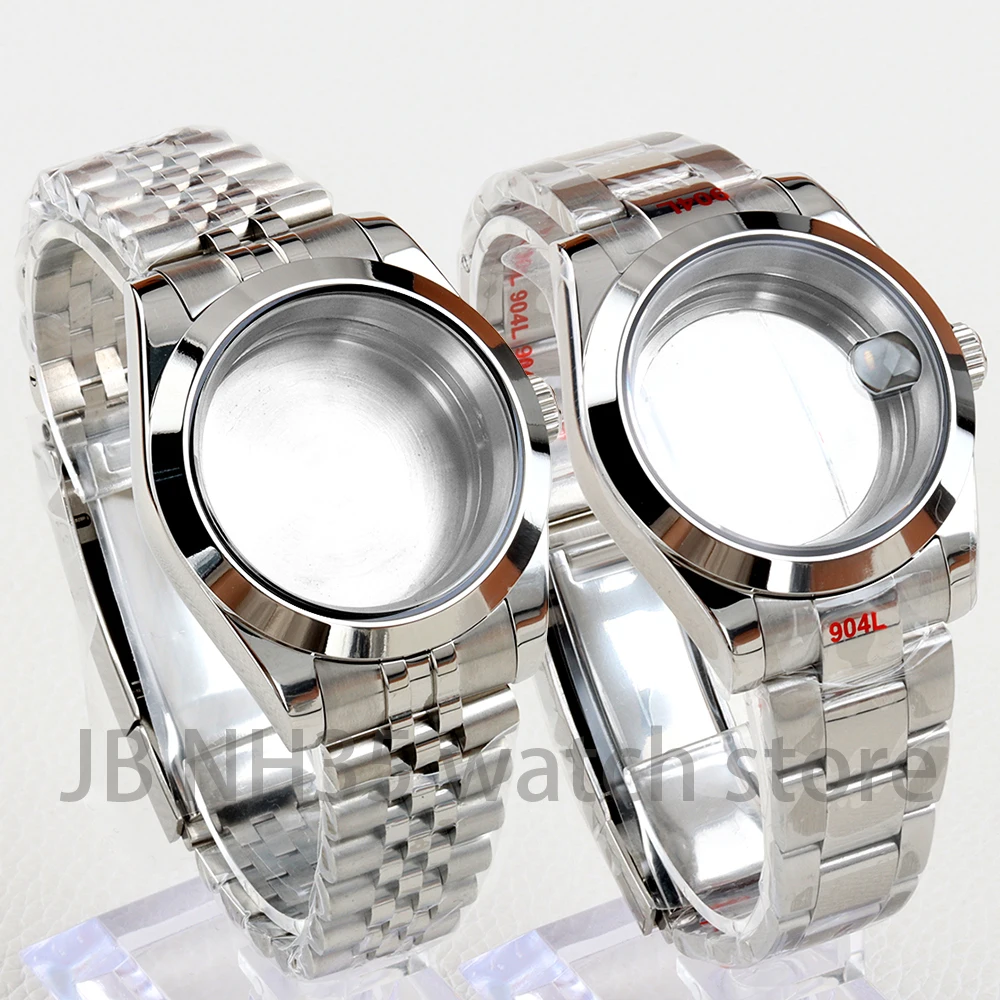 

Silver NH35 Watch Case 36/39mm Sapphire Glass Stainless Steel Jubilee/Presidential/Oyster Strap for Datejust NH35 NH36 Movement