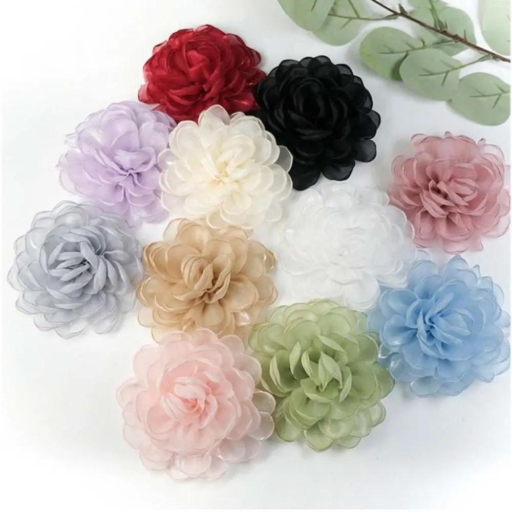 

5 шт. 3D-цветы из шифона для шитья, искусственные цветы из шифона для рукоделия, заколки для волос ручной работы, аппликации для шитья своими руками