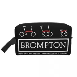 Custom Bromptons Folding Bike Logo Travel Cosmetic Bag Women Toiletry Makeup Organizer Lady Beauty Storage Dopp Kit