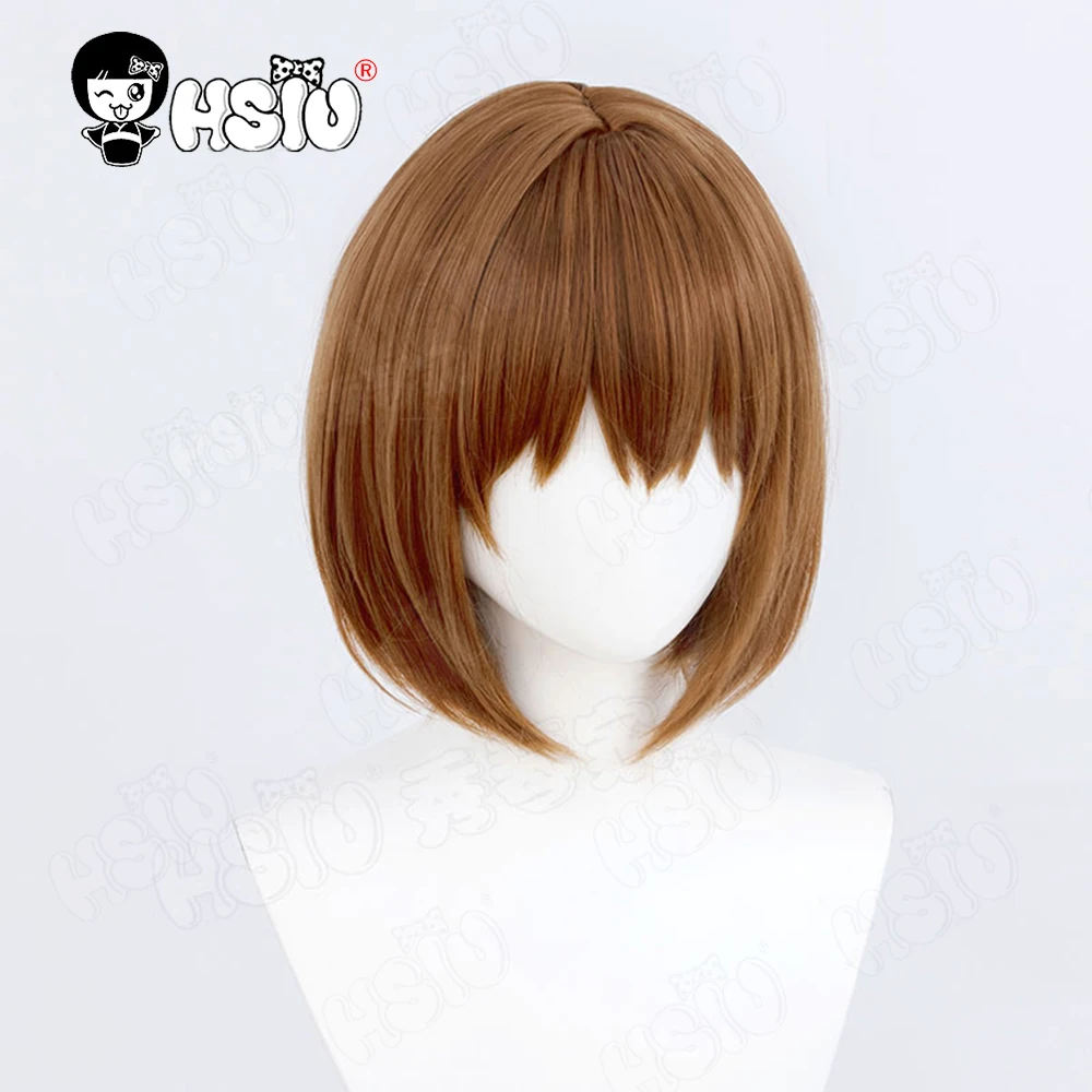 Frisk chara Parrucca Cosplay Parrucca sintetica in fibra「HSIU」30Cm Parrucca corta marrone chiaro + berretto per parrucca Parrucca di Halloween Parrucca cosplay UNDERTALE Chara