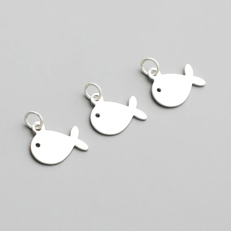 

1pc 925 Sterling Silver Whale/Dolphin Small Charms 10.3x8.8mm Cute Silver Pendants DIY Earrings Bracelets Necklace Jewelry Gifts