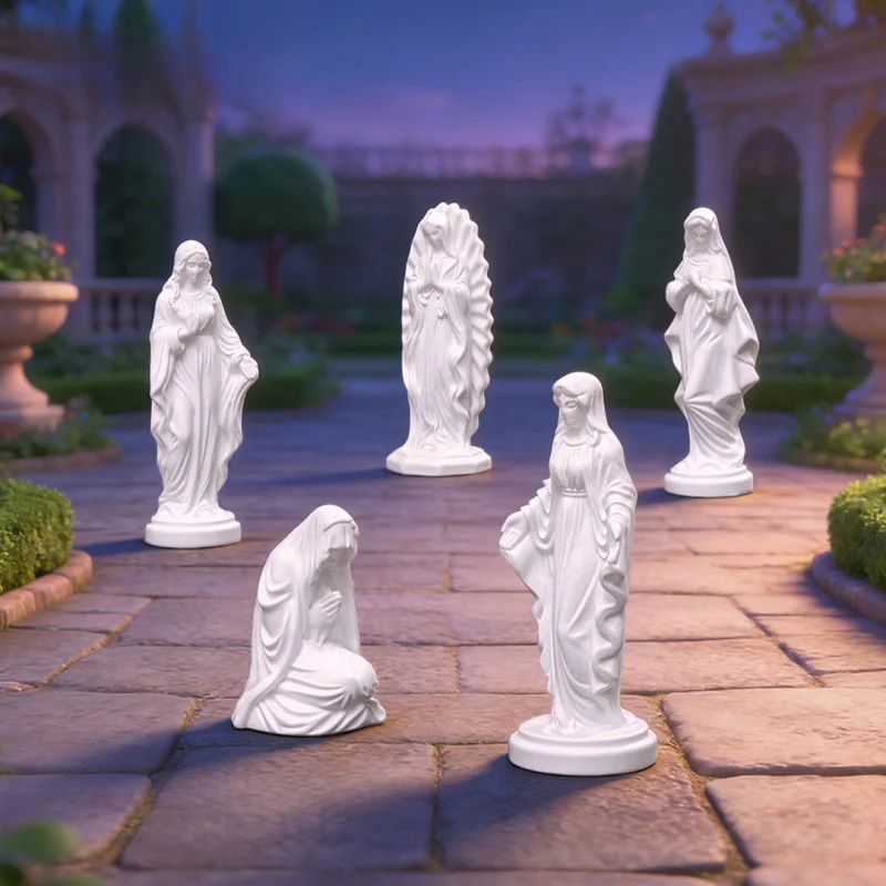 Simulated white Madonna figurine toy for DIY decoration, hanging accessory for tabletop miniature display.