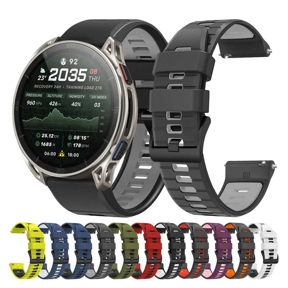 22mm 20mm Watch Strap For Huami Amazfit BALANCE2/Cheetah 2 Ultra Band GTR 4 2 2E 3Pro/GTS 4 2 mini/Bip 6 5 Max Silicone Bracelet