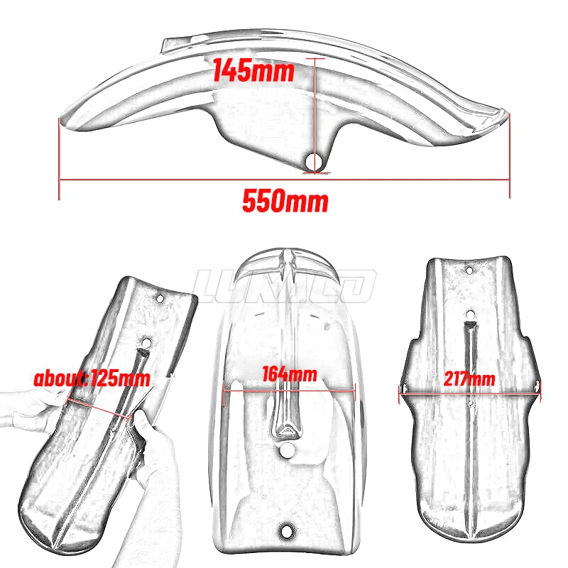 Motorcycle Fender For Bobber Chopper Cafe Racer Universal Rear Black Mudguard ABS Mud Guard Motocross Accessories Parts Frames view 6