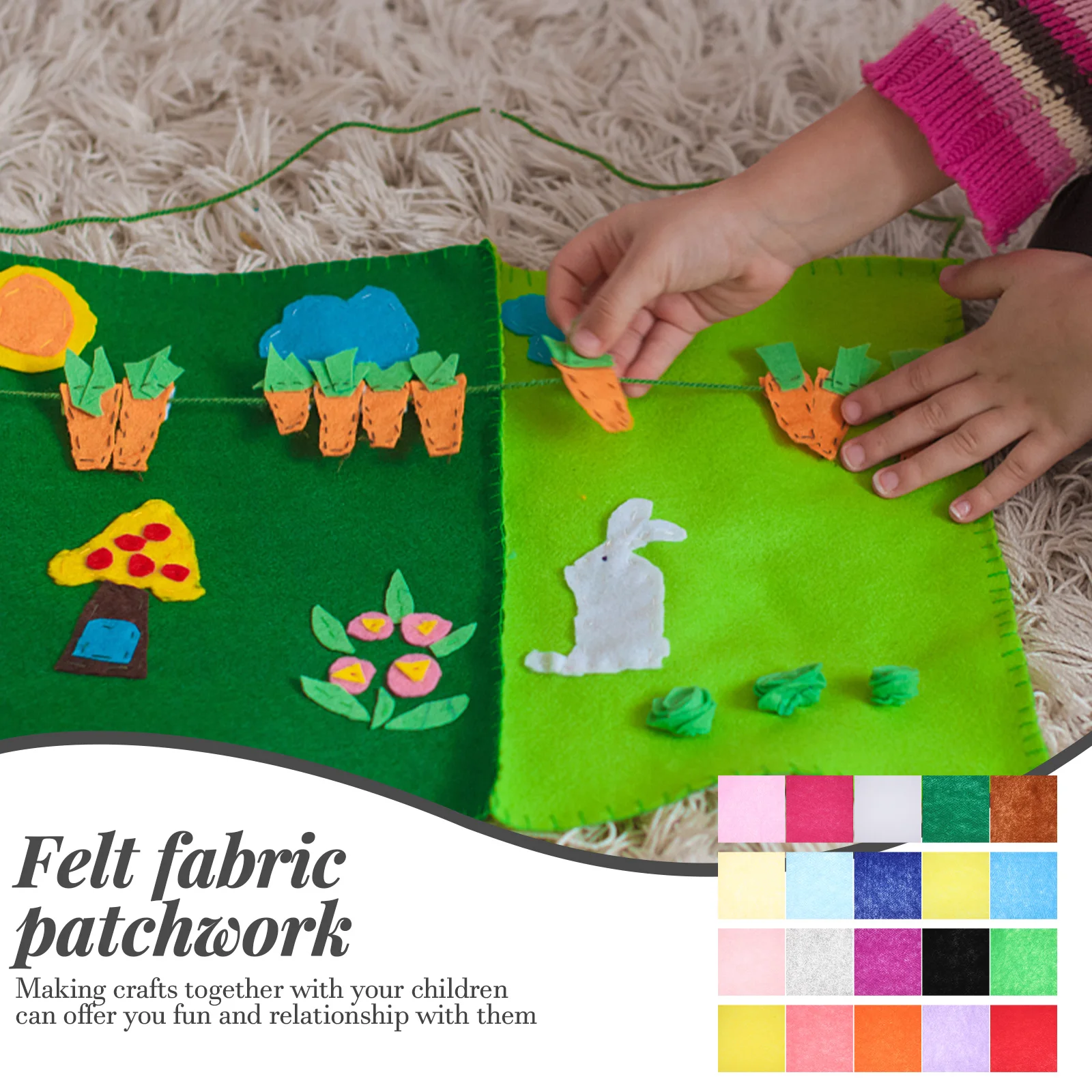 

20Pcs Colorful Nonwoven Felt Sheets DIY Craft Cloths Handmade Patchwork Sewing Material Felt Sheets for Crafts