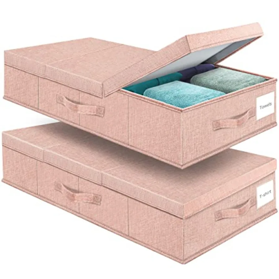 

Underbed Storage Containers Bin with Lids, Large Under Bed Storage Organizer Box with Handle, Foldable Under the Storage Bags f