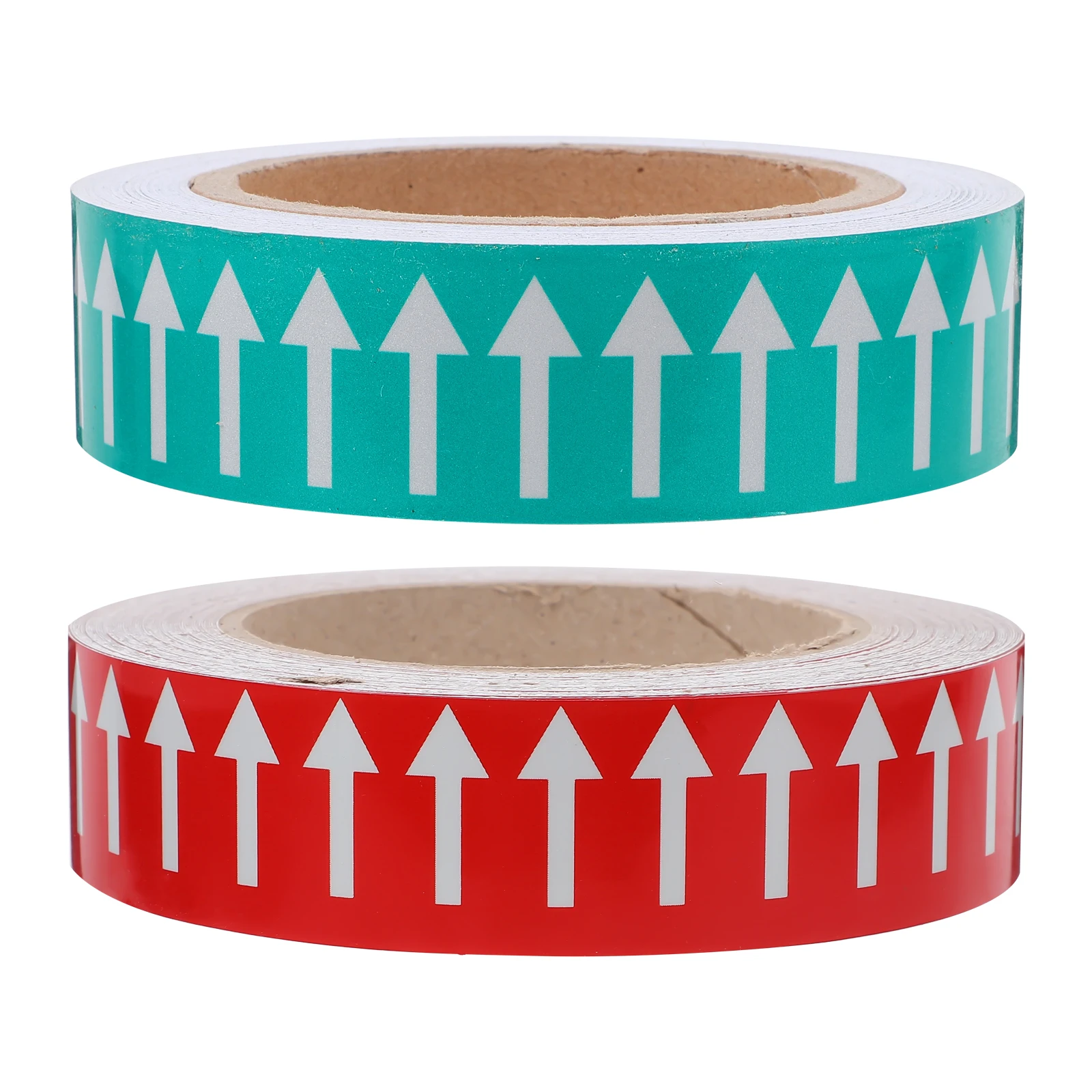 2pcs 2 Rolls Pipe Direction Stickers Adhesive Arrow Signs For Floor Wall Outdoor Use Flow Indicator Stickers For Pipe