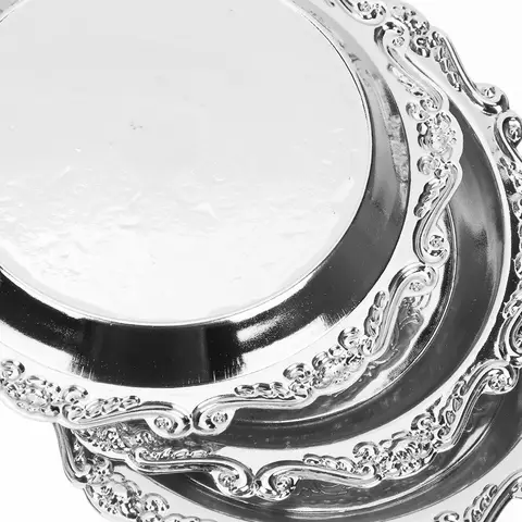 6 पीस मिनी स्नैक ट्रे विंटेज मेटल सर्विंग प्लेट्स फ्रूट्स नट्स कैंडी ऐपेटाइज़र पार्टी फ्रूट प्लैटर स्नैक ट्रे के लिए 10 best sales कैंडी ट्रे - №10