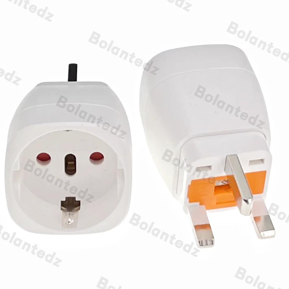 Universal Copper Korea Germany Russia EU To UK Power Adapter European To British Singapore Malaysia Converter Type G Fused Plug