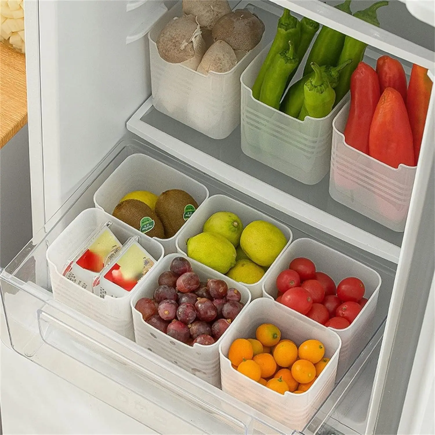 Refrigerator Side Door Storage Bins Fridge Side Door Storage Containers Refrigerator Plastic Organizer Box Pantry Organizer