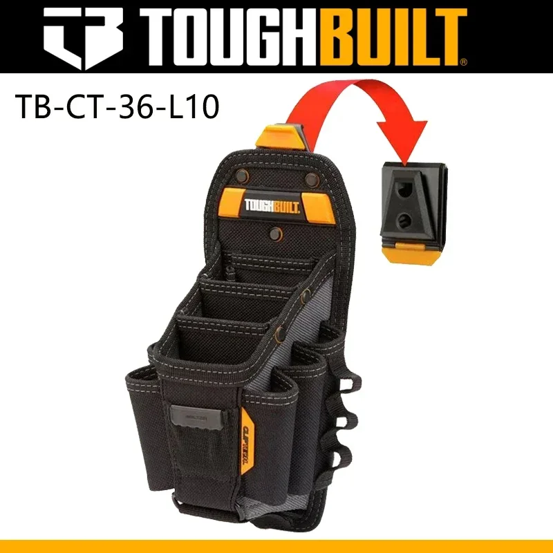 TOUGHBUILT TB-CT-36-L10 Technician 10-Pocket Pouch Mechanic Special Multi-Pocket Tool Bag Tool Pouch Quick Durable Hanging Bag