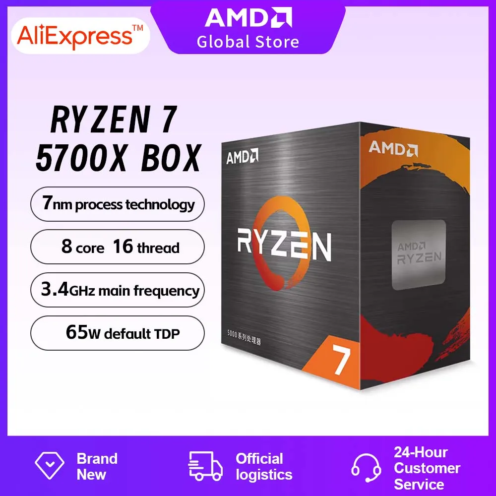 Ship From UAE AMD Ryzen 7 5700X Box CPU Brand New R7 5700X 4.6GHz 8-Core 16-Thread AM4 Desktop Computer CPU Without Fan