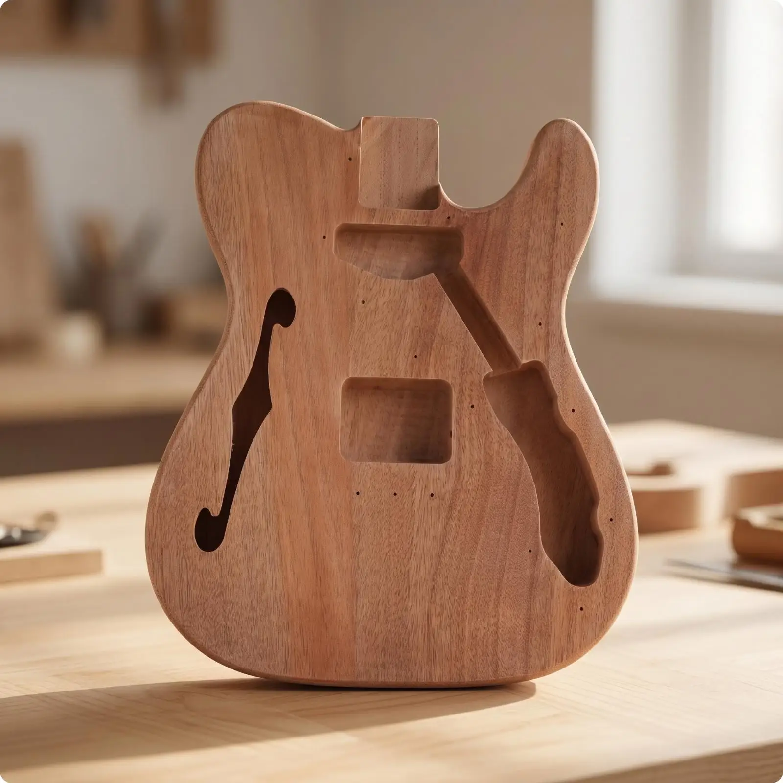 Electric String Body Okoume Wood Pre Shaped Custom Guitar DIY Build Guitar Parts for Hobbyists and Luthiers