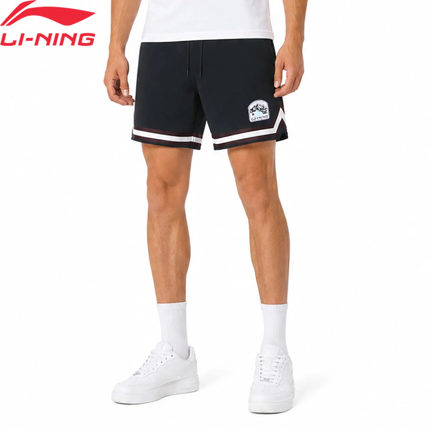 Li-Ning Men's Basketball Shorts Regular Fit 100%Polyester Beathable Adjustable Waist LiNing Sports Bottom AKSV941