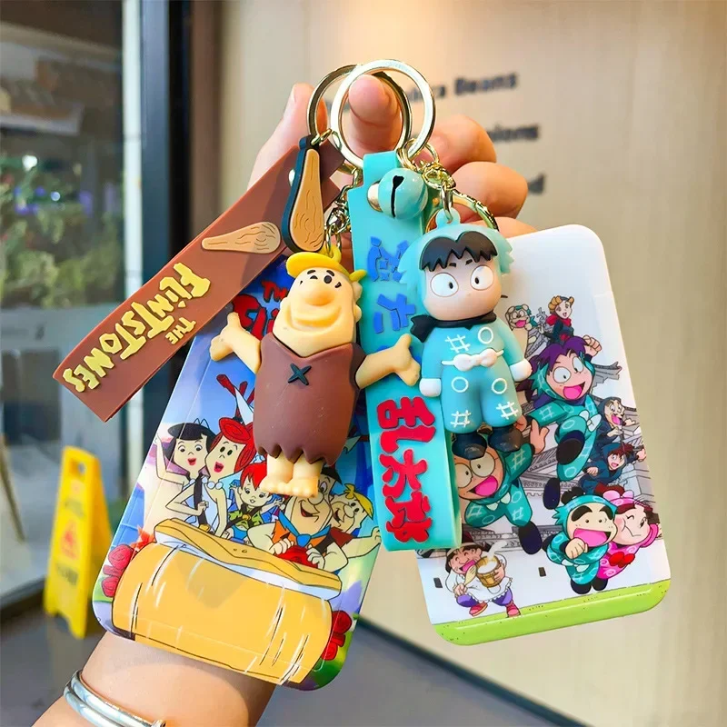 Hot Anime Animation Derivatives Pearl Slaghoople Dino Fred Flintstone Bus Pendant Car Bag Keychain Brithday Gift for Friend